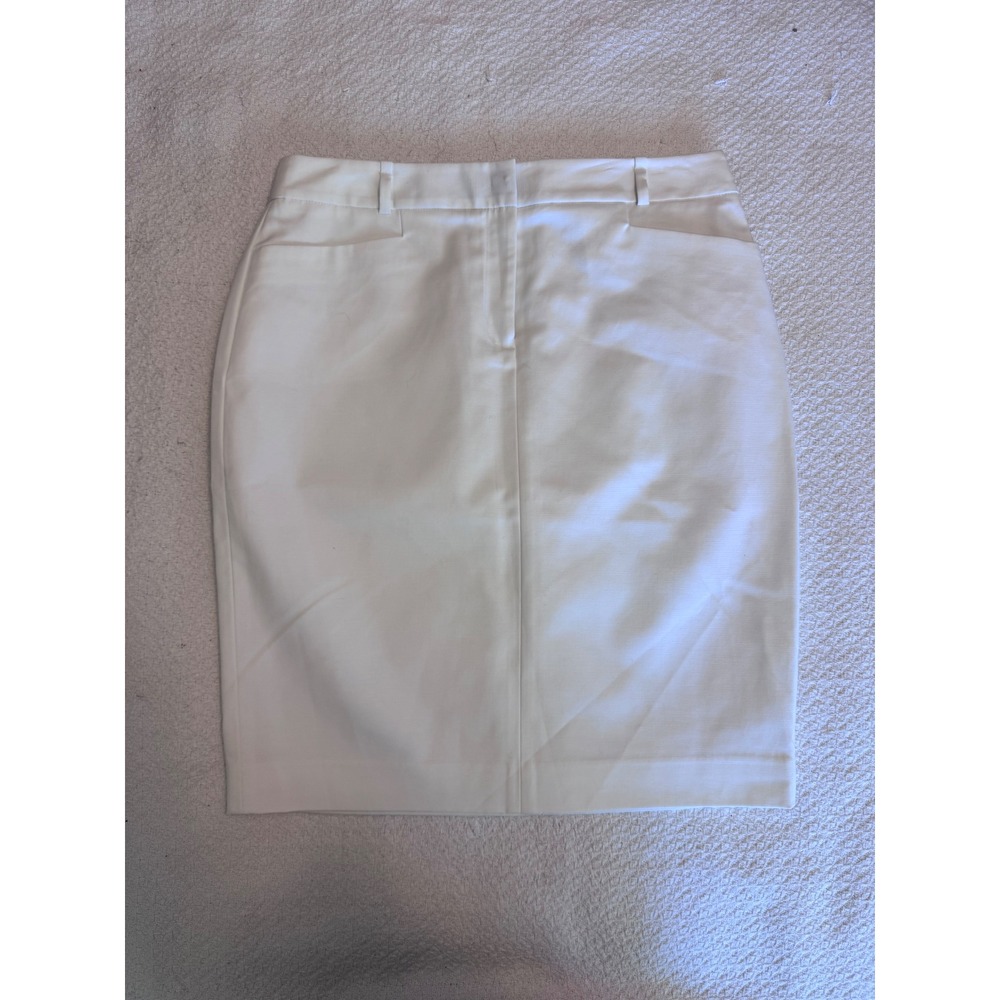Calvin Klein White Pencil Skirt Size 8P Petite Career Office Wear